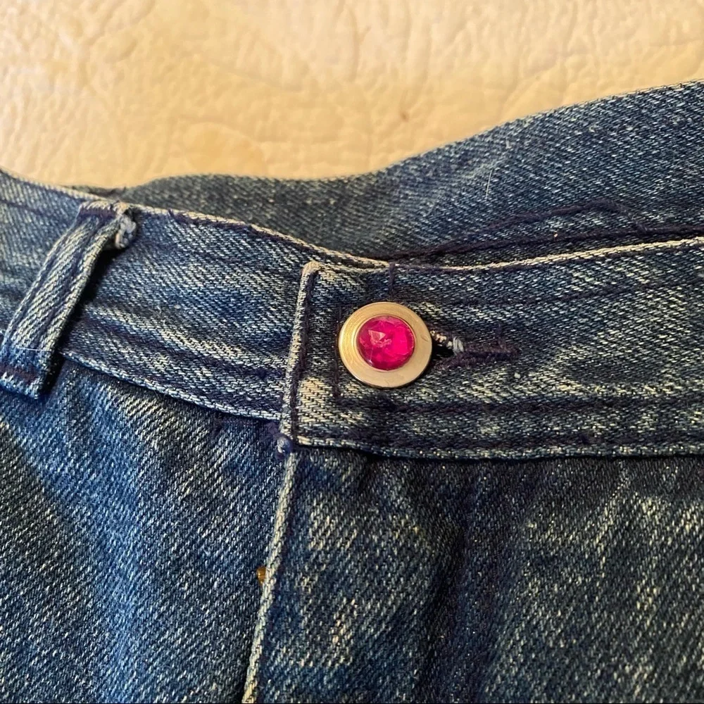 Vintage Cedars Beaded Embellished High Waist Blue Jeans - 6_15